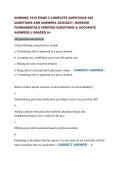 NURSING 1010 EXAM 2 COMPLETE QUESTIONS 248  QUESTIONS AND ANSWERS 2026&sol;2027&period; NURSING  FUNDAMENTALS VERIFIED QUESTIONS & ACCURATE  ANSWERS &vert;&vert; GRADED A&plus; 