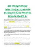  BSG Comprehensive Exam 2025&colon; 120 Questions & Verified Answers Guide