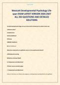 Westcott Developmental Psychology Life-span EXAM LATEST VERSION 2026-2027 ALL 350 QUESTIONS AND DETAILED SOLUTIONS