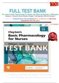  FULL TEST BANK For Clayton&rsquo;s Basic Pharmacology For Nurses 19th Edition By Michelle J&period; Willihnganz&comma; Samuel L&period; Gurevitz&comma; Bruce Clayton Chapter 1-48 Question With All Answers