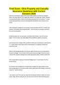 Final Exam - Ohio Property and Casualty Insurance Questions with Correct Answers 2026
