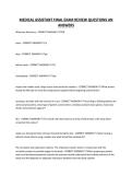 MEDICAL ASSISTANT FINAL EXAM REVIEW QUESTIONS AN ANSWERS