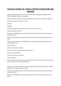 POLITICAL SCIENCE 101 EXAM 3 CHAPTER 10 QUESTIONS AND ANSWERS