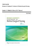 Medical-Surgical Nursing Test Bank &ndash; Brunner & Suddarth&rsquo;s Textbook of Medical-Surgical Nursing &ndash; Janice L&period; Hinkle & Kerry H&period; Cheever &ndash; comprehensive practice questions and exam preparation material