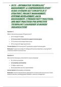 D075 &ndash; Information Technology Management&colon; A Comprehensive Study Guide Covering Key Concepts in IT Strategy&comma; Project Management&comma; Systems Development&comma; Data Management&comma; Cybersecurity Practices&comma; and Best Practices for Effective Technology Leadership in Modern