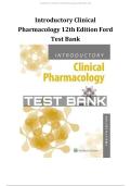Introductory Clinical  Pharmacology 12th Edition Ford  Test Bank