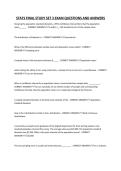 STATS FINAL STUDY SET 3 EXAM QUESTIONS AND ANSWERS