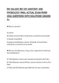 RIO SALADO BIO 201 ANATOMY AND PHYSIOLOGY FINAL ACTUAL EXAM PAPER 2026 QUESTIONS WITH SOLUTIONS GRADED A&plus;