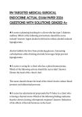 RN TARGETED MEDICAL-SURGICAL ENDOCRINE ACTUAL EXAM PAPER 2026 QUESTIONS WITH SOLUTIONS GRADED A&plus;