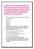 Certified Life Safety Specialist &lpar;CLSS&rpar; Exam With Actual Questions & Verified Answers&comma; Plus Explained Rationales&sol;Expert Verified For Guaranteed 100&percnt; Pass 2026&sol;Latest Update&sol;Instant Download Pdf