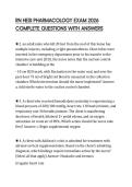 RN HESI PHARMACOLOGY EXAM 2026 COMPLETE QUESTIONS WITH ANSWERS