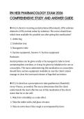 RN HESI PHARMACOLOGY EXAM 2026 COMPREHENSIVE STUDY AND ANSWER GUIDE