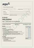 AQA A-Level Philosophy Paper 1 Epistemology & Moral Philosophy June 2025