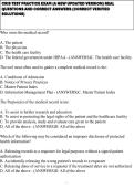 CRIS TEST PRACTICE EXAM &lpar;A NEW UPDATED VERSION&rpar; REAL QUESTIONS AND CORRECT ANSWERS &lpar;CORRECT VERIFIED SOLUTIONS&rpar;