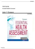 Test Bank with Complete Answer Guide &ndash; Essential Health Assessment &lpar;2nd Edition&rpar; By Janice M&period; Thompson &vert; All Chapters Covered &vert; Rated A&plus; &vert; Latest Edition