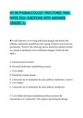 ATI RN PHARMACOLOGY PROCTORED FINAL PAPER 2026 QUESTIONS WITH ANSWERS GRADED A&plus;