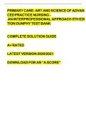 Primary Care Art and Science of Advanced Practice Nursing an Iner-professional Approach 5th Edition Dunphy&lowbar;TEST BANK