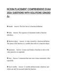 NCSSM PLACEMENT COMPREHENSIVE EXAM 2026 QUESTIONS WITH SOLUTIONS GRADED A&plus;
