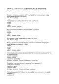 MO VALLEY TEST 1-4 QUESTIONS & ANSWERS
