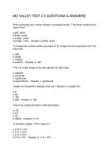 MO VALLEY TEST 2-3 QUESTIONS & ANSWERS