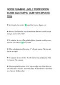 NCCER PLUMBING LEVEL 2 CERTIFICATION EXAMS 2026 SOLVED QUESTIONS UPDATED 2026