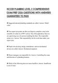 NCCER PLUMBING LEVEL 2 COMPREHENSIVE EXAM PREP 2026 QUESTIONS WITH ANSWERS GUARANTEED TO PASS