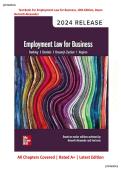Test Bank with Complete Answer Guide &ndash; Employment Law for Business &lpar;10th Edition&rpar; By Dawn Bennett-Alexander &vert; All Chapters Covered &vert; Rated A&plus; &vert; Latest Edition
