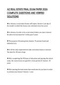 AZ REAL ESTATE FINAL EXAM PAPER 2026 COMPLETE QUESTIONS AND VERIFIED SOLUTIONS