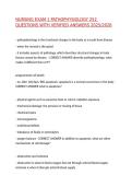 NURSING EXAM 1 PATHOPHYSIOLOGY 252 QUESTIONS WITH VERIFIED ANSWERS 2025&sol;2026&comma;100&percnt;CORRECT