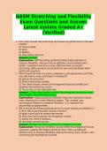 NASM Stretching and Flexibility Exam Questions and Answer Latest Update Graded A&plus; &lpar;Verified&rpar;