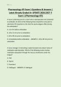 Pharmacology ATI Exam 1 Questions & Answers &vert;  Latest Already Graded A&plus; UPDATE 2026&vert;2027 &excl;&excl;  Exam 1 &lpar;Pharmacology ATI&rpar; 