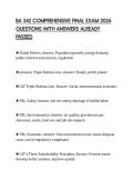 BA 342 COMPREHENSIVE FINAL EXAM 2026 QUESTIONS WITH ANSWERS ALREADY PASSED
