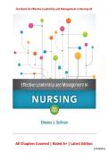 Test Bank with Complete Answer Guide &ndash; Effective Leadership and Management in Nursing &lpar;9th Edition&rpar; By Eleanor J&period; Sullivan &vert; All Chapters Covered &vert; Rated A&plus; &vert; Latest Edition