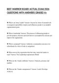 BEST WARRIOR BOARD ACTUAL EXAM 2026 QUESTIONS WITH ANSWERS GRADED A&plus;