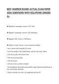 BEST WARRIOR BOARD ACTUAL EXAM PAPER 2026 QUESTIONS WITH SOLUTIONS GRADED A&plus;
