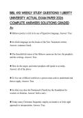 BIBL 410 WEEKLY STUDY QUESTIONS 1 LIBERTY UNIVERSITY ACTUAL EXAM PAPER 2026 COMPLETE ANSWERS SOLUTIONS GRADED A&plus;