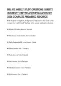 BIBL 410 WEEKLY STUDY QUESTIONS 1 LIBERTY UNIVERSITY CERTIFICATION EVALUATION SET 2026 COMPLETE ANSWERED RESOURCE