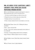 BIBL 410 WEEKLY STUDY QUESTIONS 1 LIBERTY UNIVERSITY FINAL PAPER 2026 SOLVED RESPONSES PREMIUM REVIEW