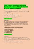 TCEQ Class C Water License Practice Questions & Answers &lpar;Study Guide&rpar; with Accurate Solutions &lpar;Verified&rpar;