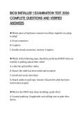 BICSI INSTALLER 1 EXAMINATION TEST 2026 COMPLETE QUESTIONS AND VERIFIED ANSWERS