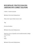 BICSI INSTALLER 1 PRACTICE EXAM 2026 QUESTIONS WITH CORRECT SOLUTIONS