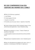 BIO 1050 COMPREHENSIVE EXAM 2026 QUESTIONS AND ANSWERS 100&percnt; CORRECT