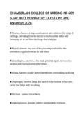 CHAMBERLAIN COLLEGE OF NURSING NR 509 SOAP NOTE RESPIRATORY QUESTIONS AND ANSWERS 2026