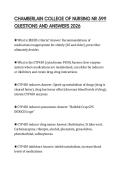 CHAMBERLAIN COLLEGE OF NURSING NR 599 QUESTIONS AND ANSWERS 2026