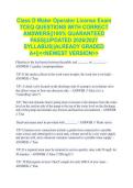 Class D Water Operator License Exam TCEQ QUESTIONS WITH CORRECT ANSWERS&vert;&vert;100&percnt; GUARANTEED PASS&vert;&vert;UPDATED 2026&sol;2027 SYLLABUS&vert;&vert;ALREADY GRADED A&plus;&vert;&vert;<<NEWEST VERSION>>