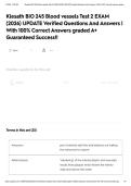 Klesath BIO 245 Blood vessels Test 2 EXAM &lpar;2026&rpar; UPDATE Verified Questions And Answers &vert; With 100&percnt; Correct Answers graded A&plus; Guaranteed Success&excl;&excl;