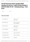 NU 327 Final Exam EXAM &lpar;updated 2026&rpar; Questions & Answers &vert; Latest Already Graded A&plus; UPDATE &vert;2026 NU 327 - Pathophysiology - Final Exam