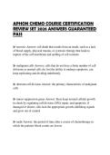 APHON CHEMO COURSE CERTIFICATION REVIEW SET 2026 ANSWERS GUARANTEED PASS