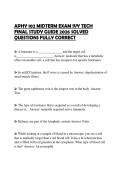 APHY 102 MIDTERM EXAM IVY TECH FINAL STUDY GUIDE 2026 SOLVED QUESTIONS FULLY CORRECT