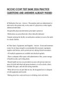 NCCHC-CCHP TEST BANK 2026 PRACTICE QUESTIONS AND ANSWERS ALREADY PASSED